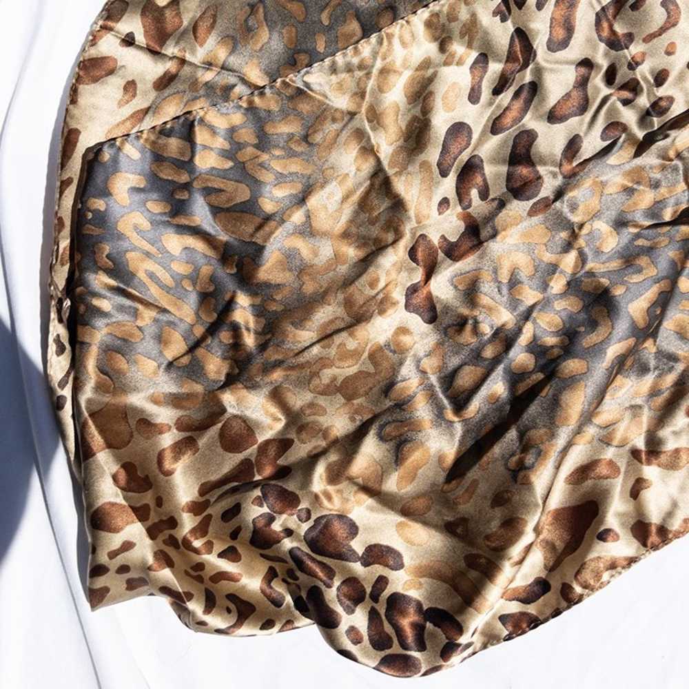 vintage cheetah print silk scarf - image 5
