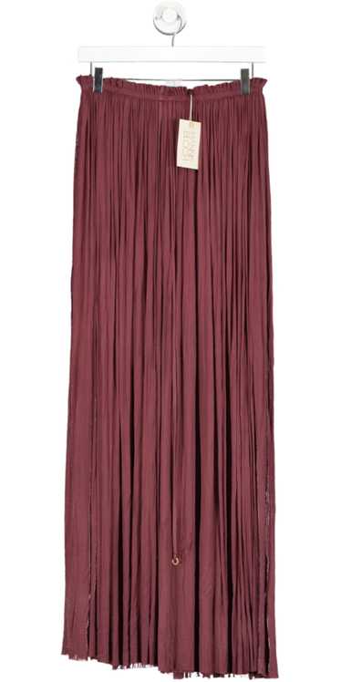 Hanne Bloch Red Bordeaux Silk Tulle Maxi Skirt On… - image 1