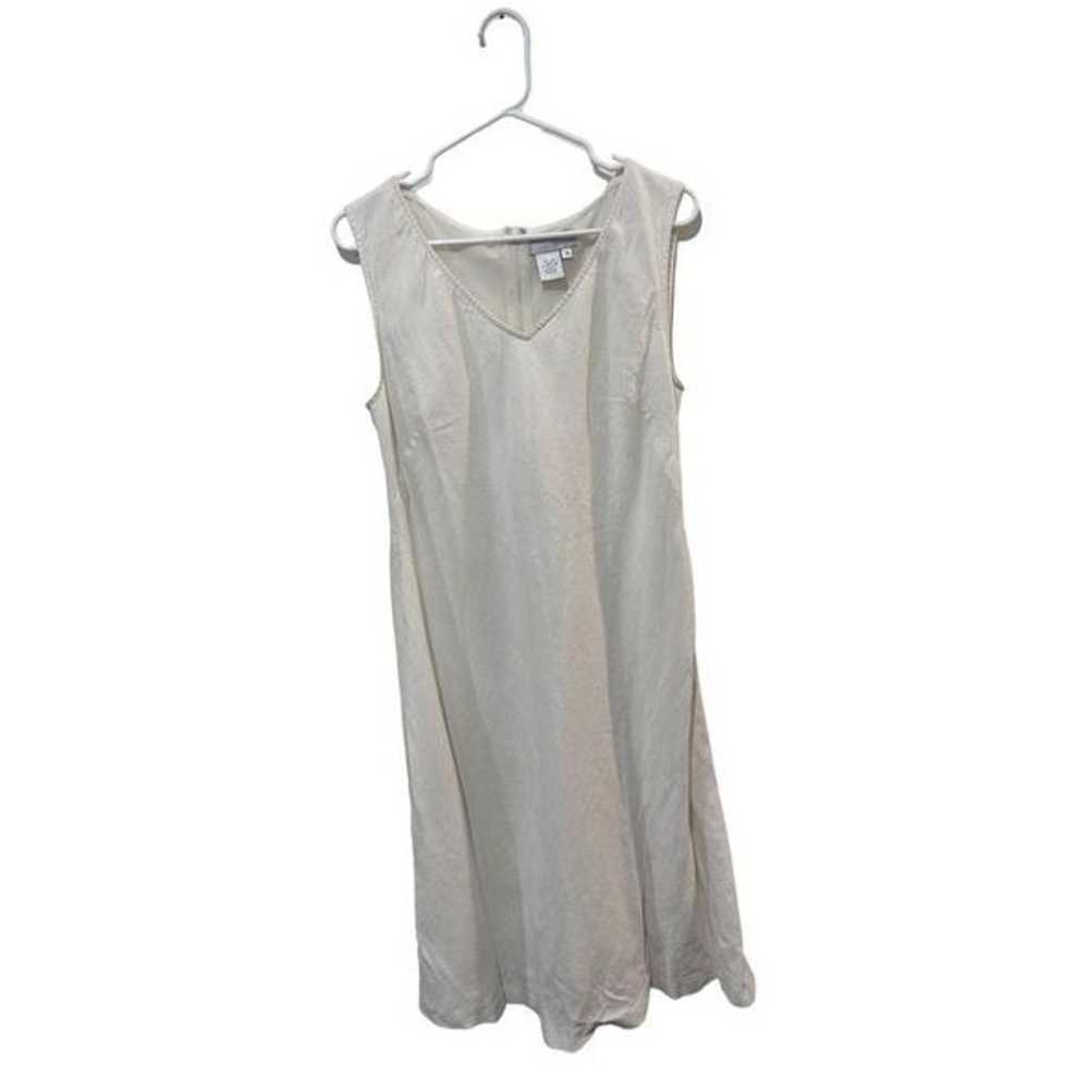 Vintage Spiegel White Linen Sleeveless Mini Dress… - image 1