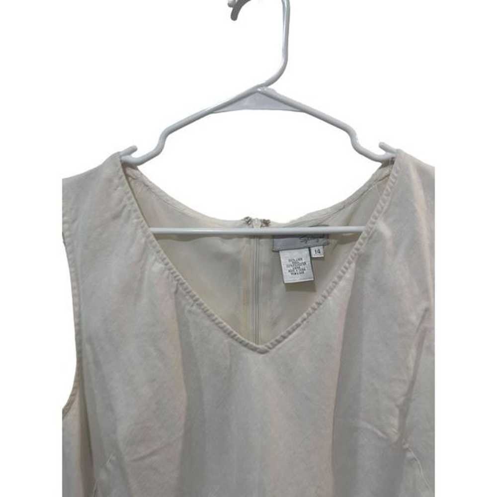Vintage Spiegel White Linen Sleeveless Mini Dress… - image 6