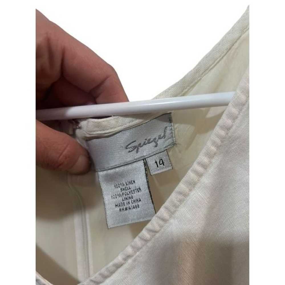 Vintage Spiegel White Linen Sleeveless Mini Dress… - image 8