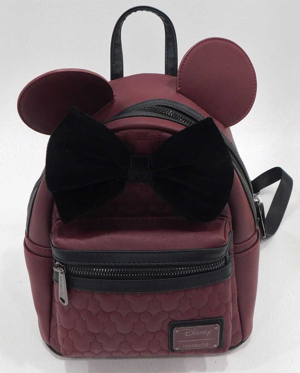 Loungefly Disney Minnie Mouse Burgundy Quilted Le… - image 1