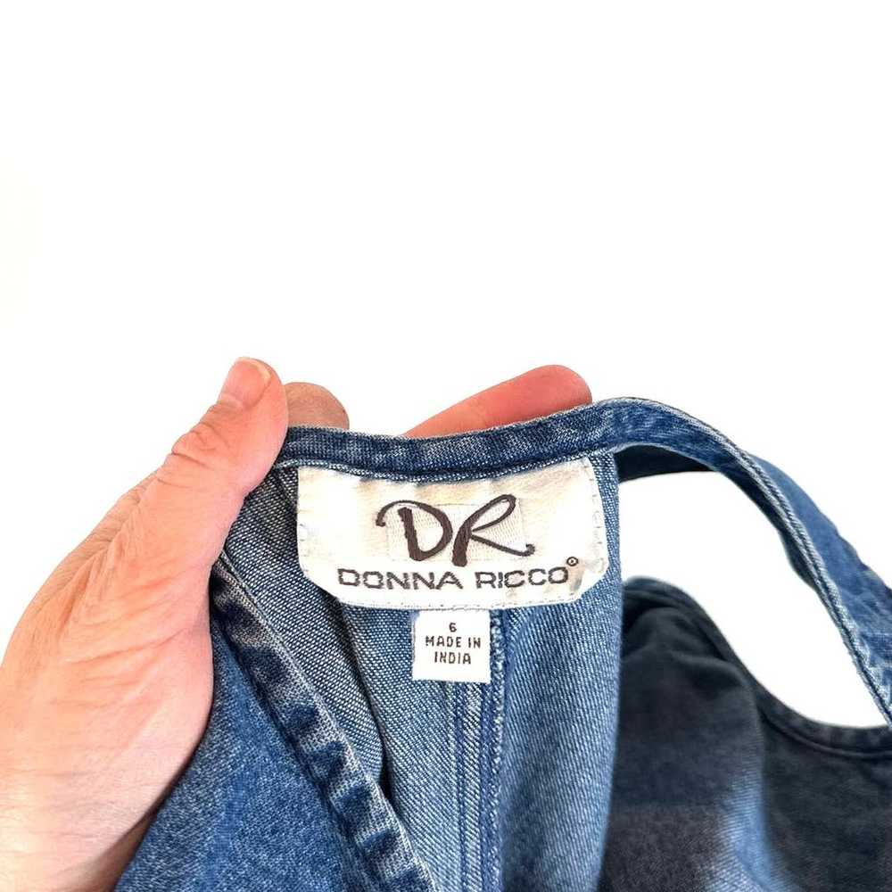 Vinatage 90s Donna Ricco Denim Maxi Dress Size 6 … - image 5
