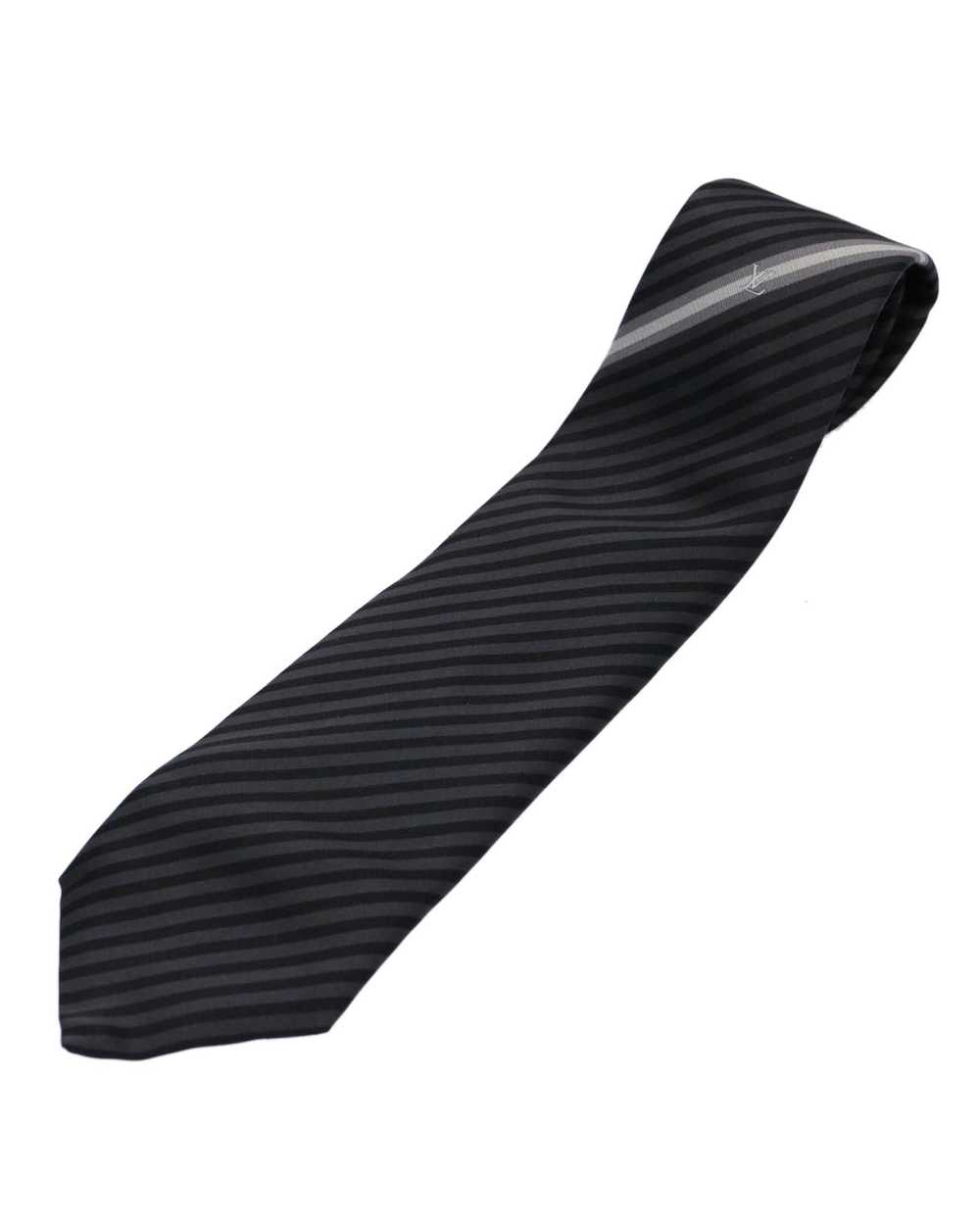 Louis Vuitton Gray/Black Silk Necktie - image 2