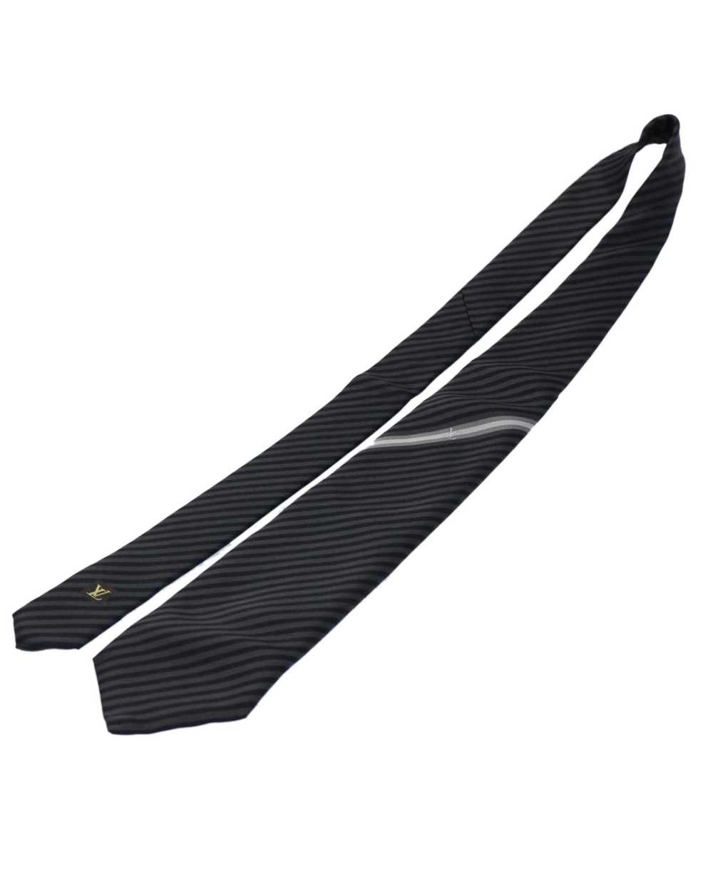 Louis Vuitton Gray/Black Silk Necktie - image 3