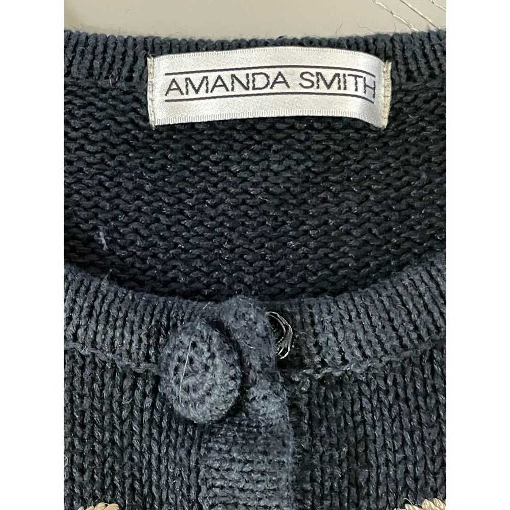 Amanda Smith Gold Thread Emblazoned Navy Cardigan… - image 3