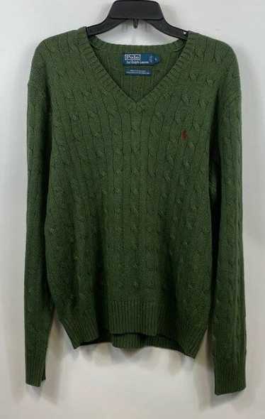 Polo Ralph Lauren Green V-Neck Sweater - Size Larg
