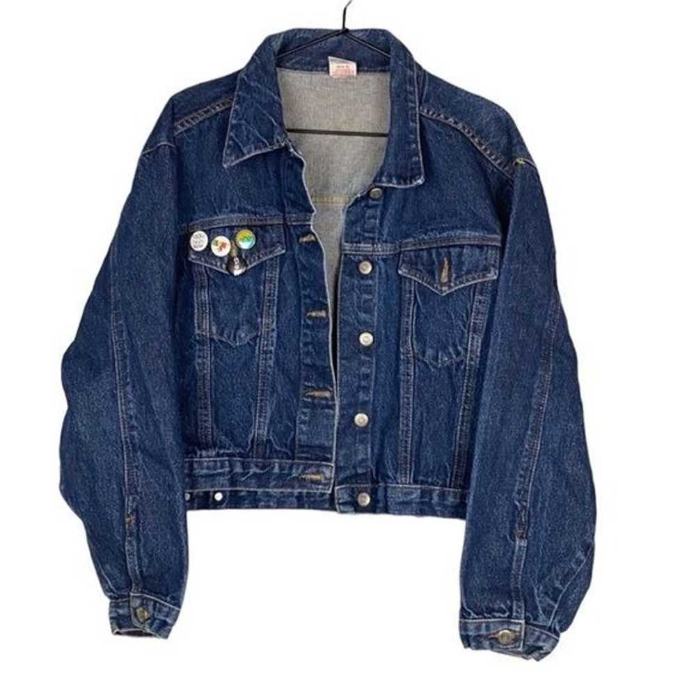 Vintage denim jacket with pins - image 1