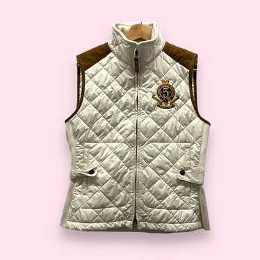 ralph lauren white jacket jockey club puffer vest… - image 1