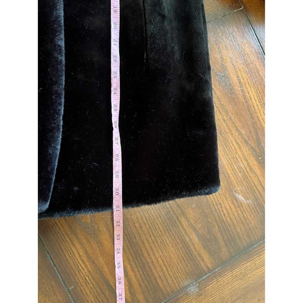 Vintage Jordache Black Vegan Faux Fur Coat Mob Wi… - image 7