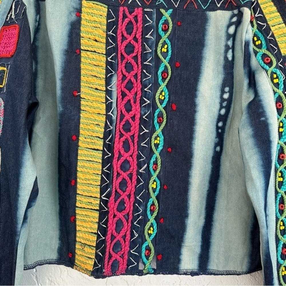 SANDY STARKMAN VTG Jacket Large Boho Artsy Art to… - image 8