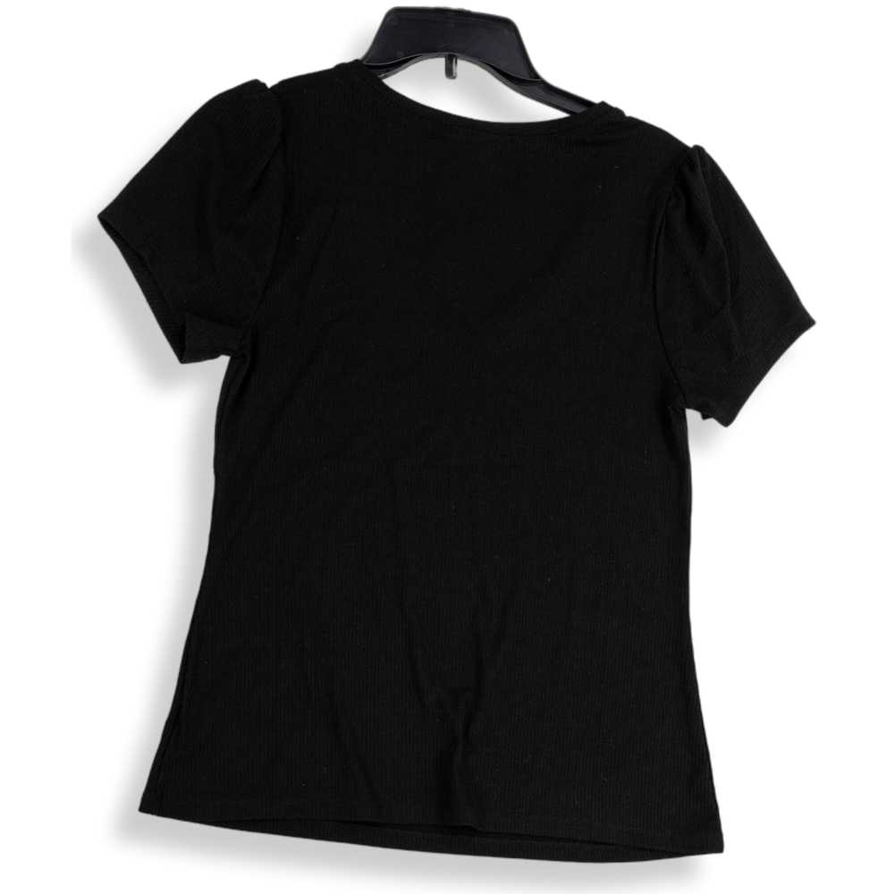 NWT Torrid Womens Black Ribbed V-Neck Short Sleev… - image 2