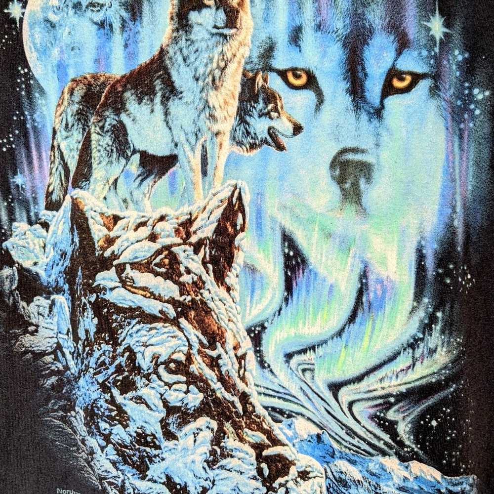 Vintage Hidden Wolves Graphic T-Shirt Men’s L Nor… - image 1