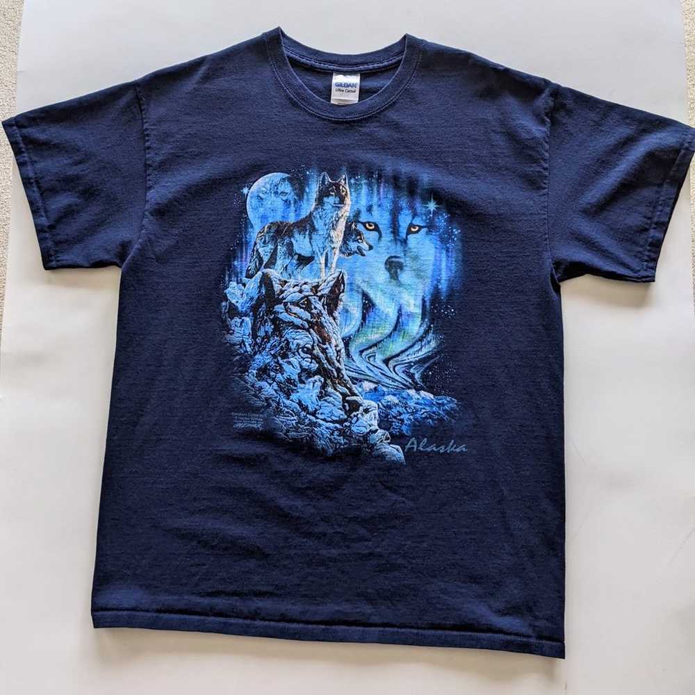 Vintage Hidden Wolves Graphic T-Shirt Men’s L Nor… - image 2