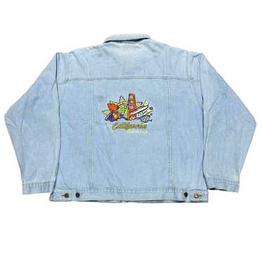 Vintage Denim Jacket Mens XL Disneys California Ad