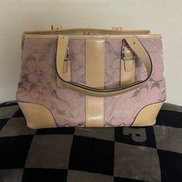 Small Cute Coach Bag-Pink and Tan.