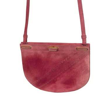 BALLY suede pink clasp purse, crossbody, VINTAGE.