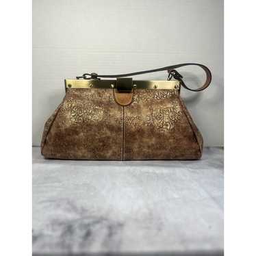 Patricia Nash Brown/Gold Shoulder Handbag Crossbo… - image 1