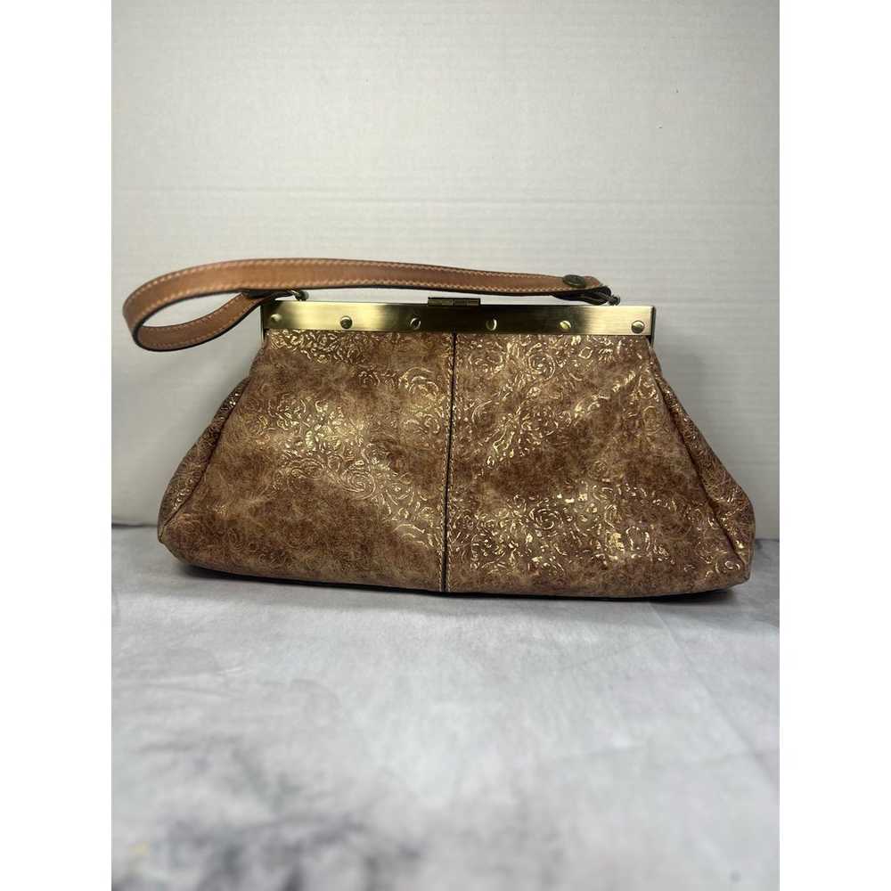 Patricia Nash Brown/Gold Shoulder Handbag Crossbo… - image 5