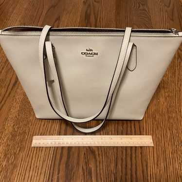 Coach leather tote mint green