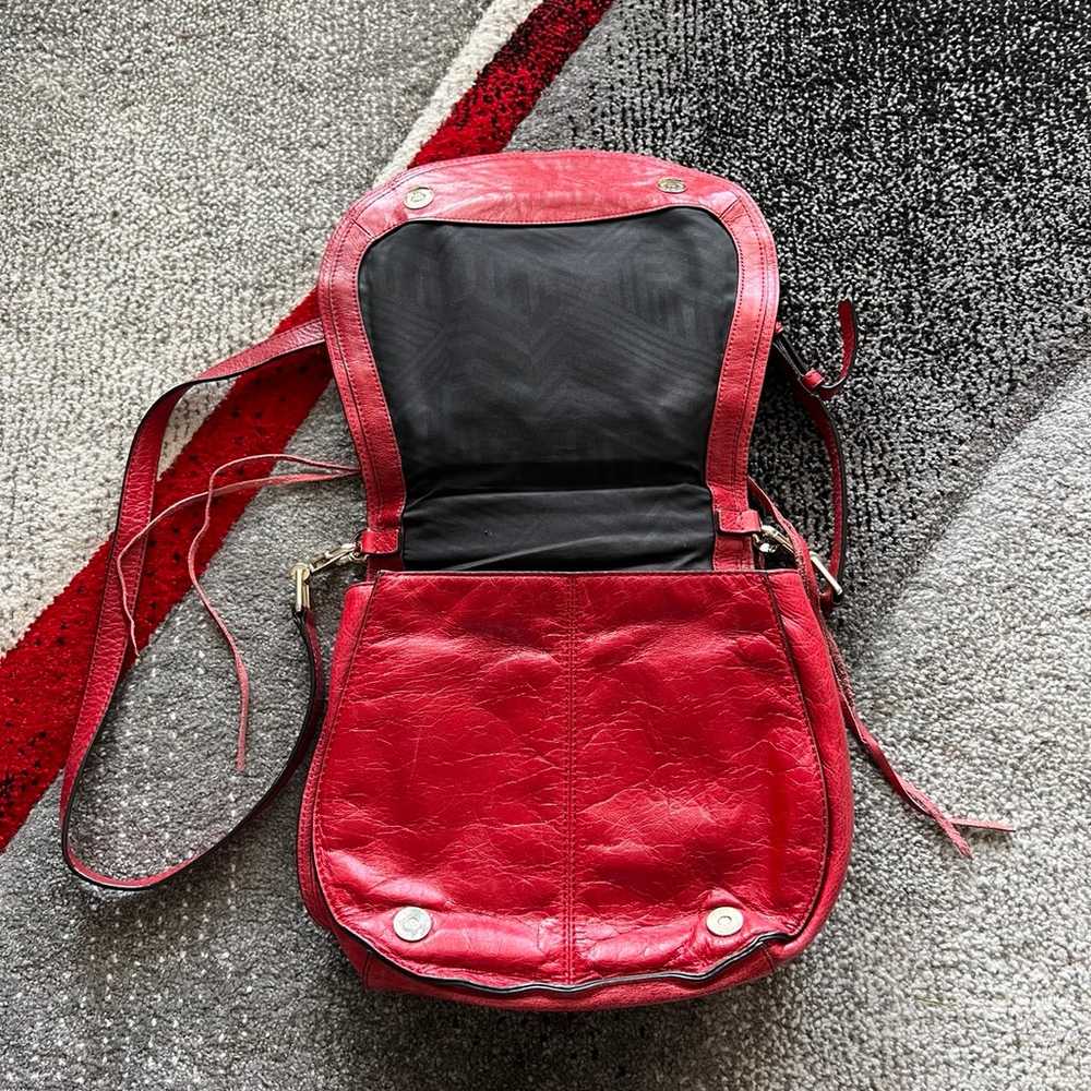 Rebecca Minkoff Red Vanity Leather Saddlebag Cros… - image 3