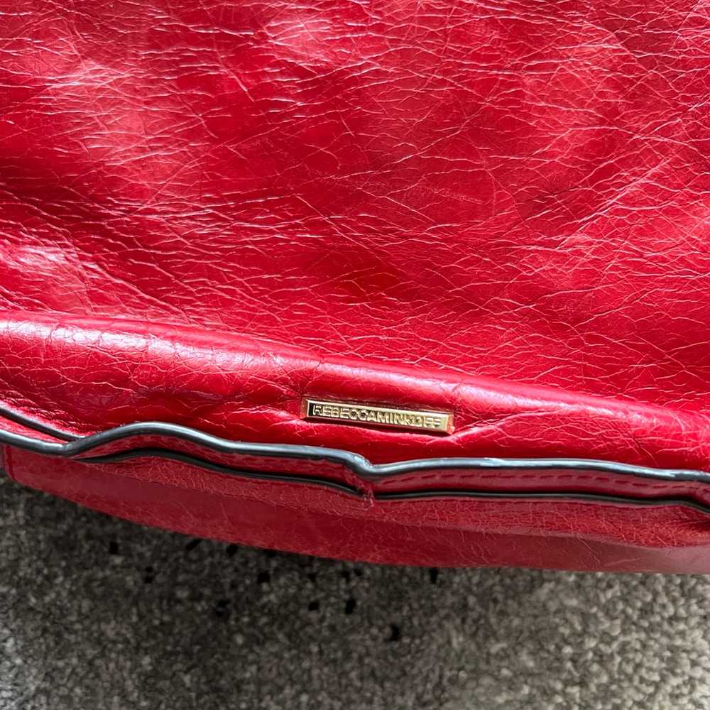 Rebecca Minkoff Red Vanity Leather Saddlebag Cros… - image 6