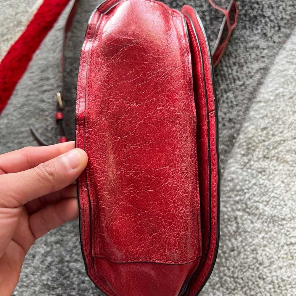 Rebecca Minkoff Red Vanity Leather Saddlebag Cros… - image 7