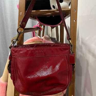 Coach red leather purse
