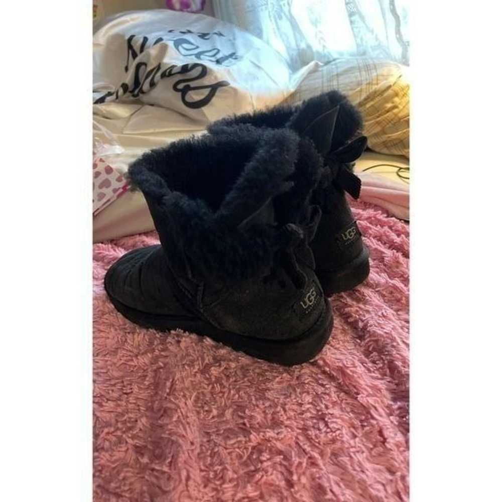 ugg black mini Bailey corderoy bow boots sheepski… - image 2