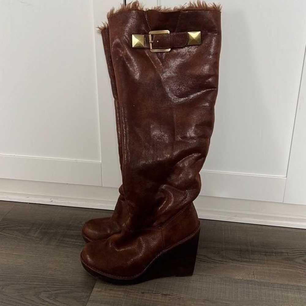 Michael Kors Calista Brown Faux Fur Lined Boots, … - image 11