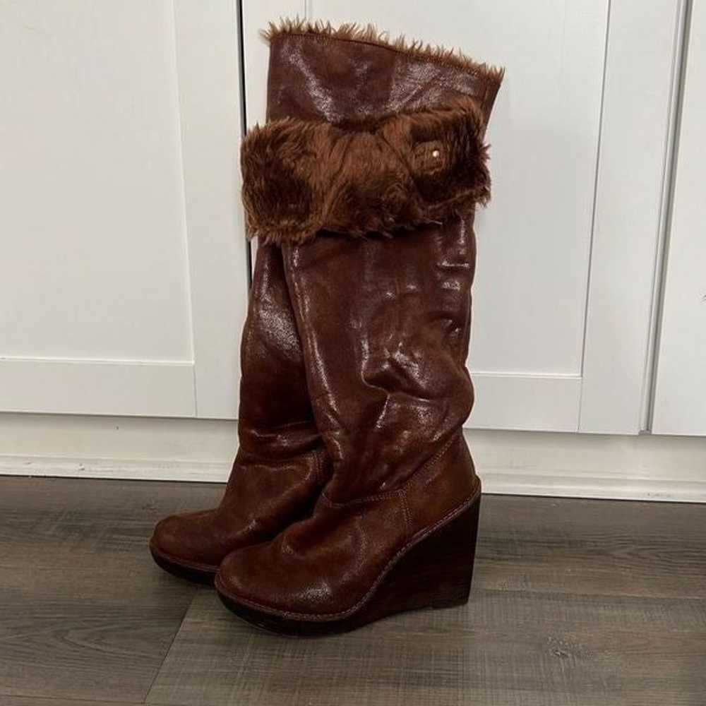 Michael Kors Calista Brown Faux Fur Lined Boots, … - image 12