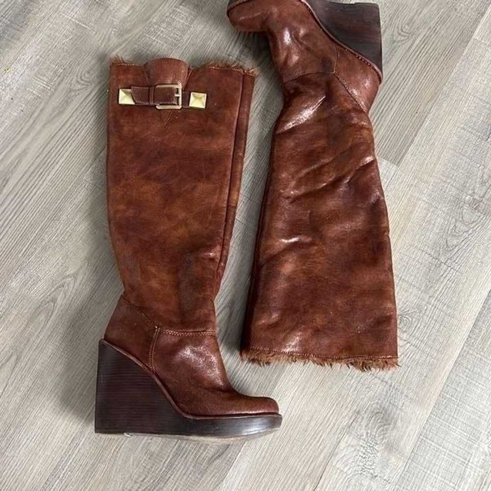 Michael Kors Calista Brown Faux Fur Lined Boots, … - image 4