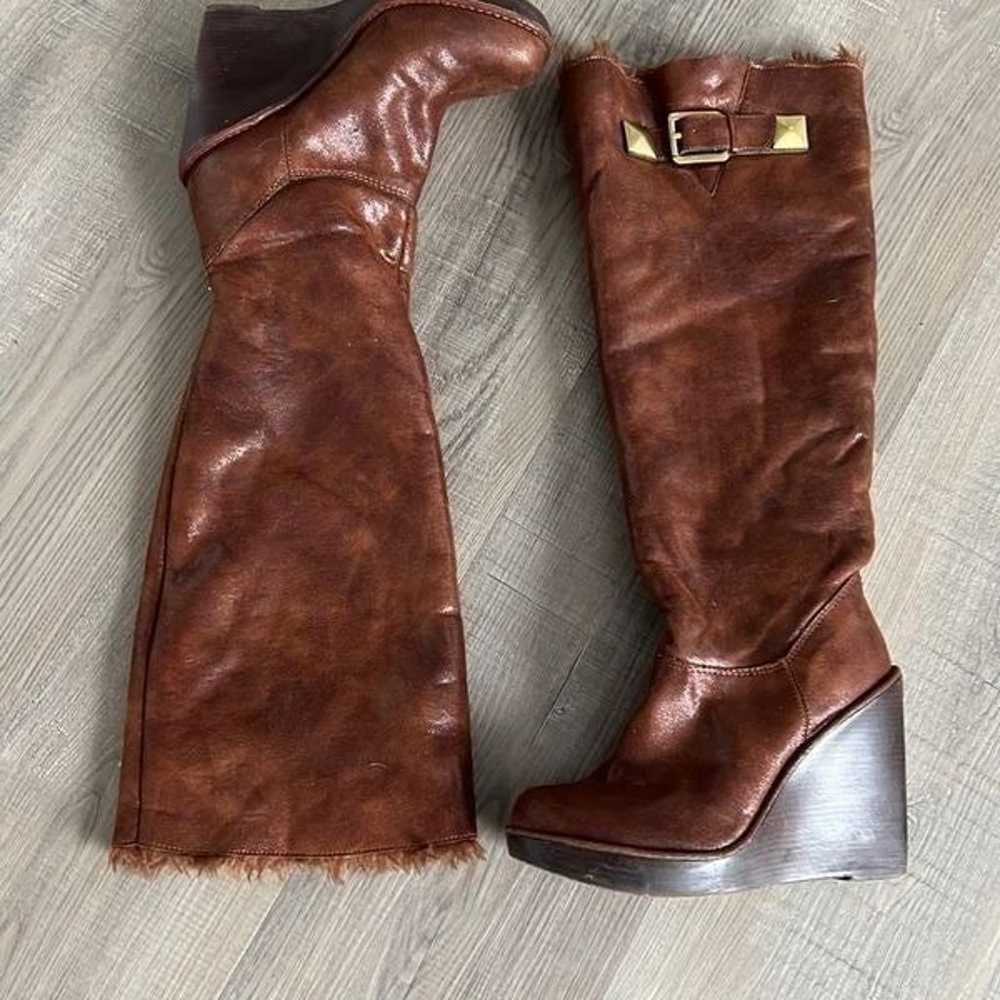 Michael Kors Calista Brown Faux Fur Lined Boots, … - image 5