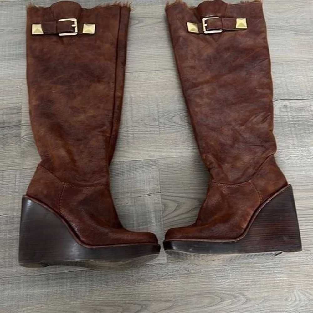 Michael Kors Calista Brown Faux Fur Lined Boots, … - image 6