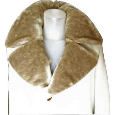 Mens Winter Trench Coat Faux Fur Collar & Lining, 