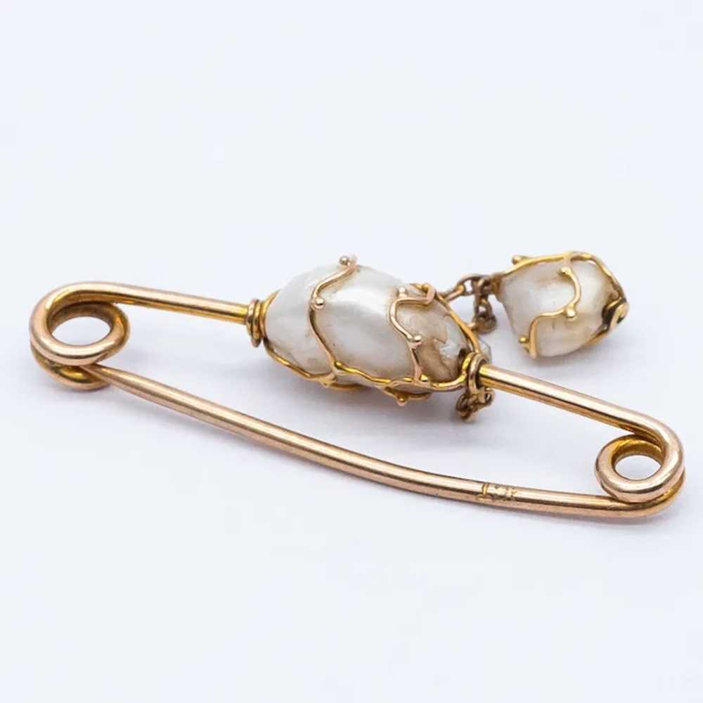 Antique Victorian 9ct Yellow Gold Natural Pearl D… - image 7