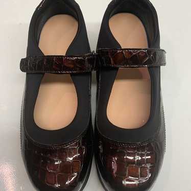 Drew Rose Croc Brown Mary Jane Shoes Size 11W - image 1