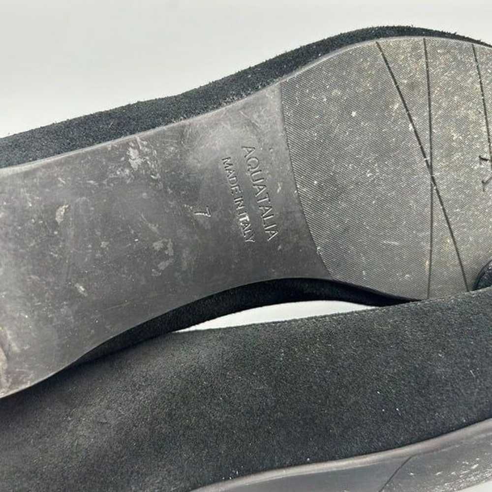 Women's Aquatalia Size 7 Black Suede Flats Loafer… - image 8