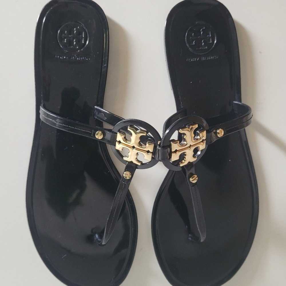 Tory Burch Mini Miller Jelly Black Thong Sandals … - image 1