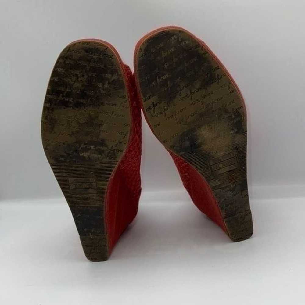TOMS Savannah Woven Raffia Burnt Orange Peep Toe … - image 8