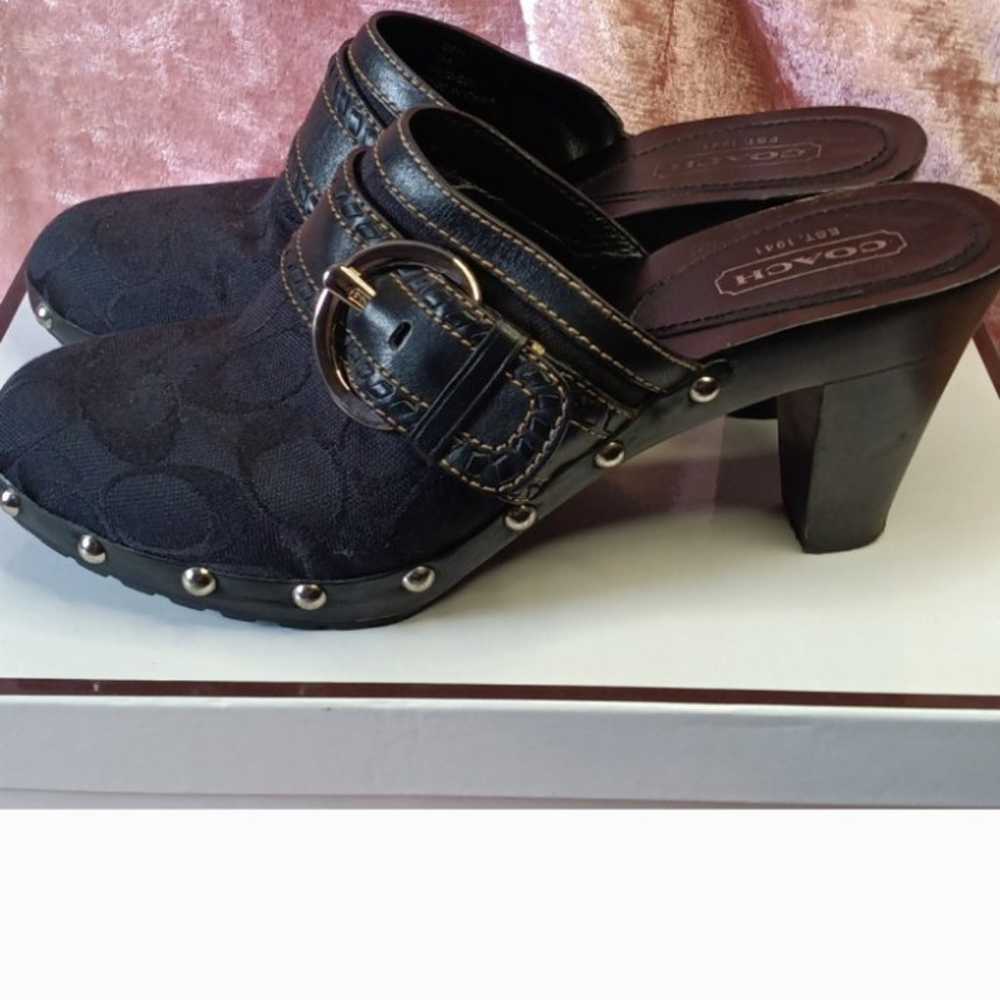 Coach Black Signature Heel Shoes size 9 - image 2