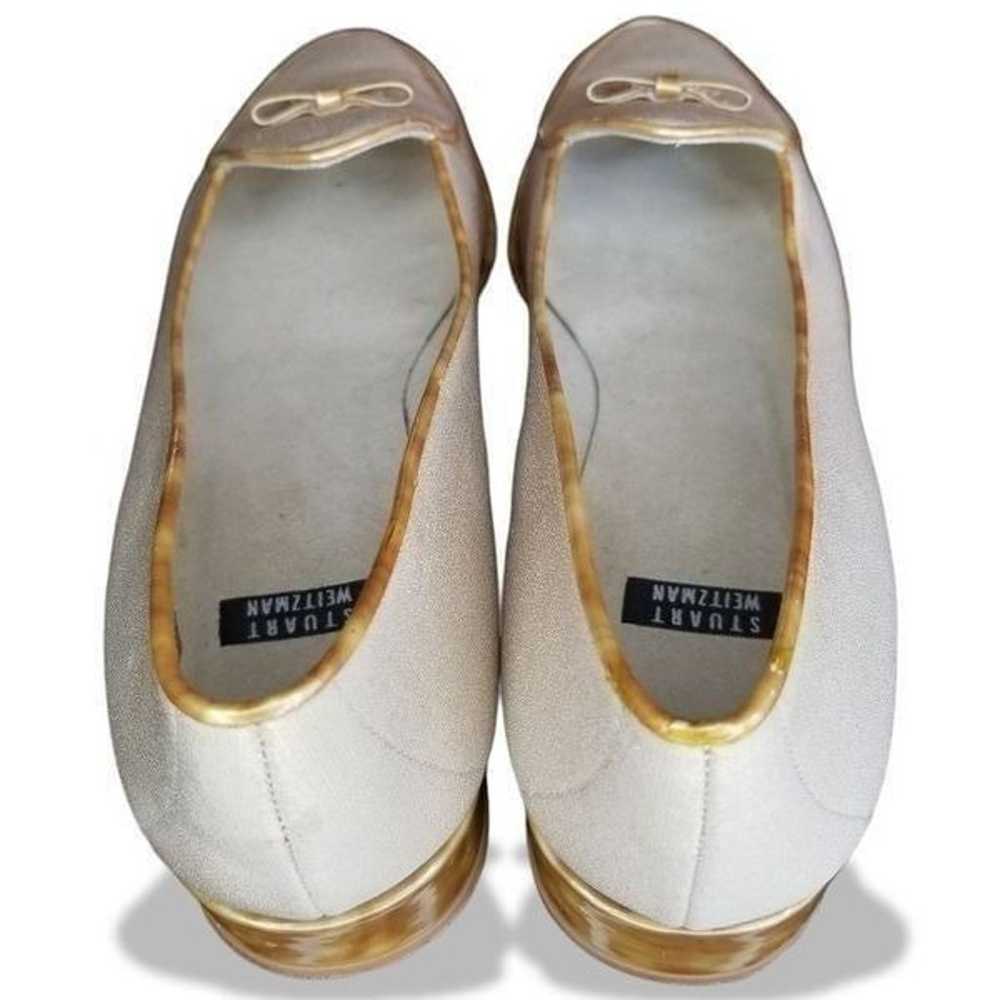 Stuart Weitzman Vintage Beige Loafers with Gold B… - image 6