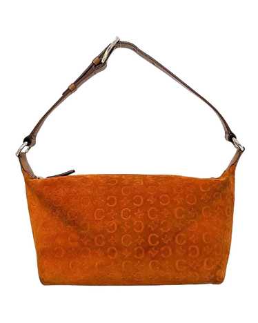 Celine Suede Shoulder Bag with Beige and Orange Pa