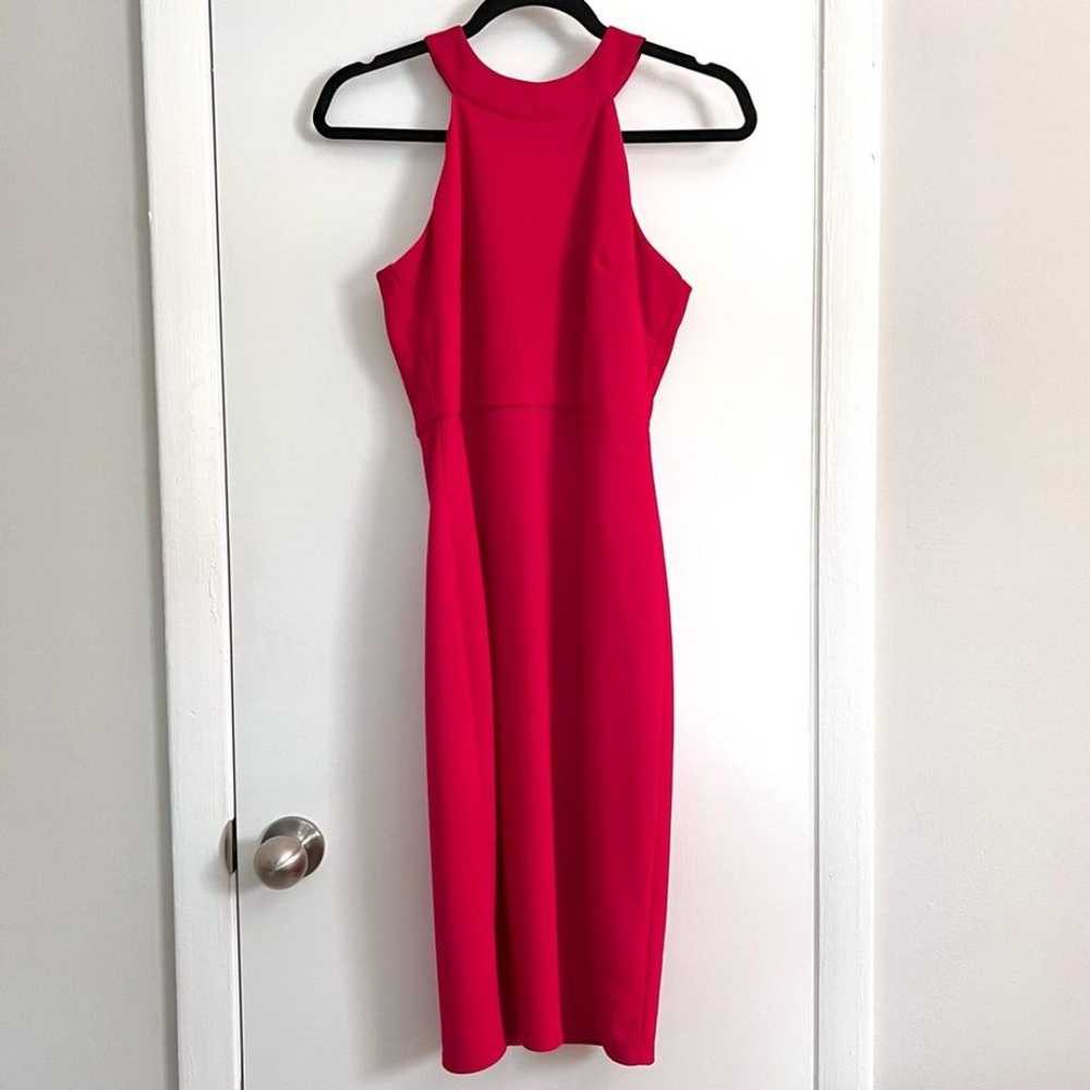 Mustard Seed Red Halter Fitted Midi Cocktail Dres… - image 3