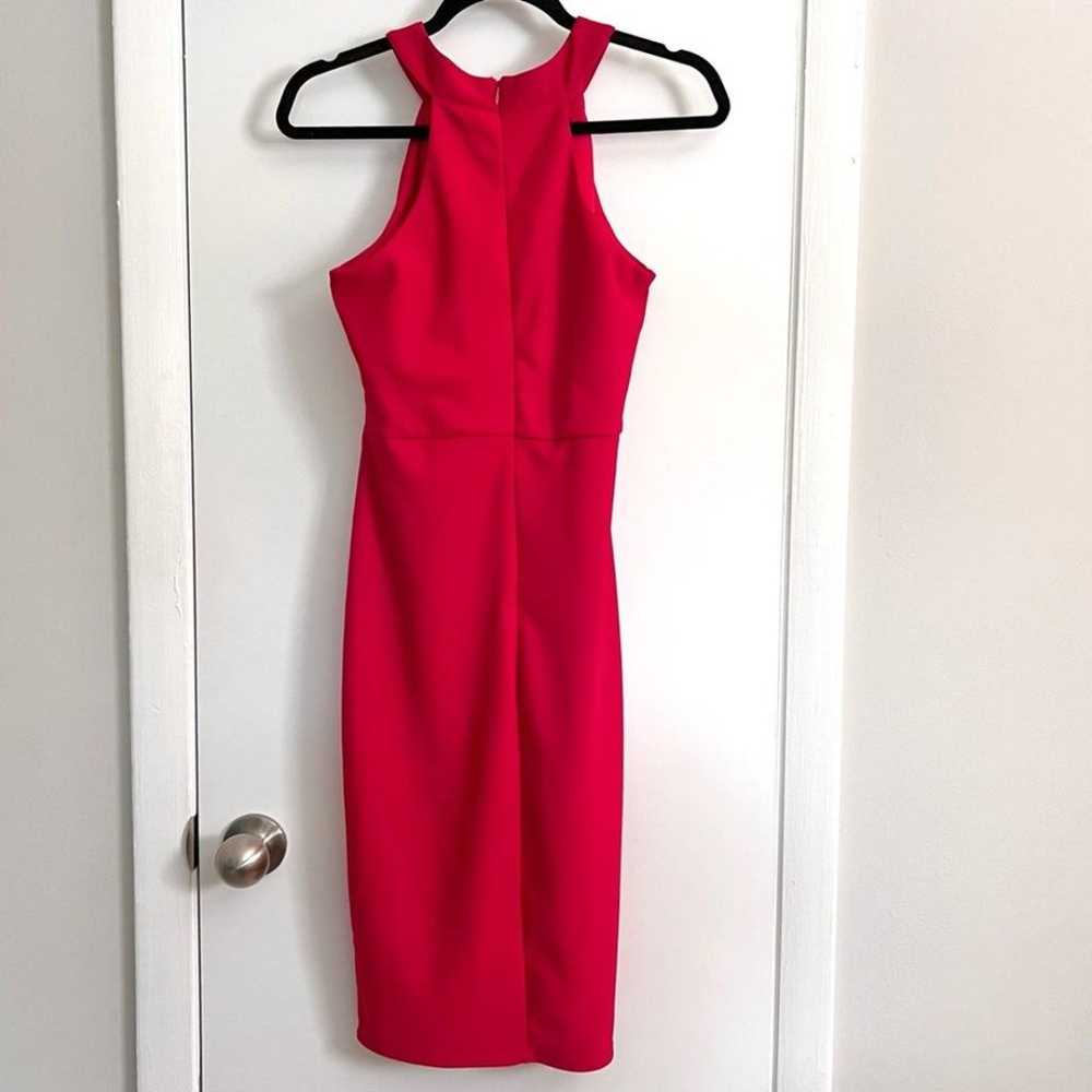 Mustard Seed Red Halter Fitted Midi Cocktail Dres… - image 4