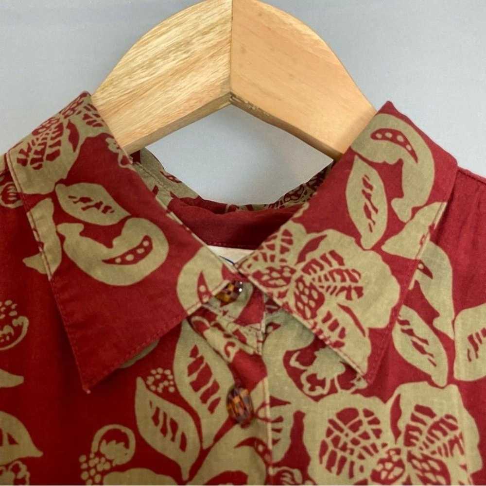 Vintage Floral Midi Dress Reddish Tan Swirl Print… - image 3