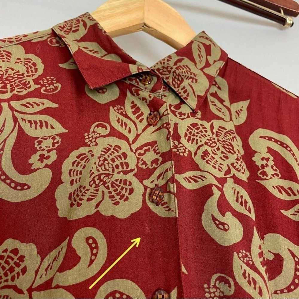 Vintage Floral Midi Dress Reddish Tan Swirl Print… - image 6