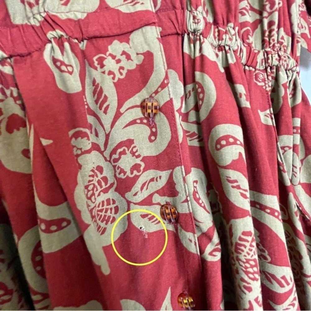 Vintage Floral Midi Dress Reddish Tan Swirl Print… - image 7