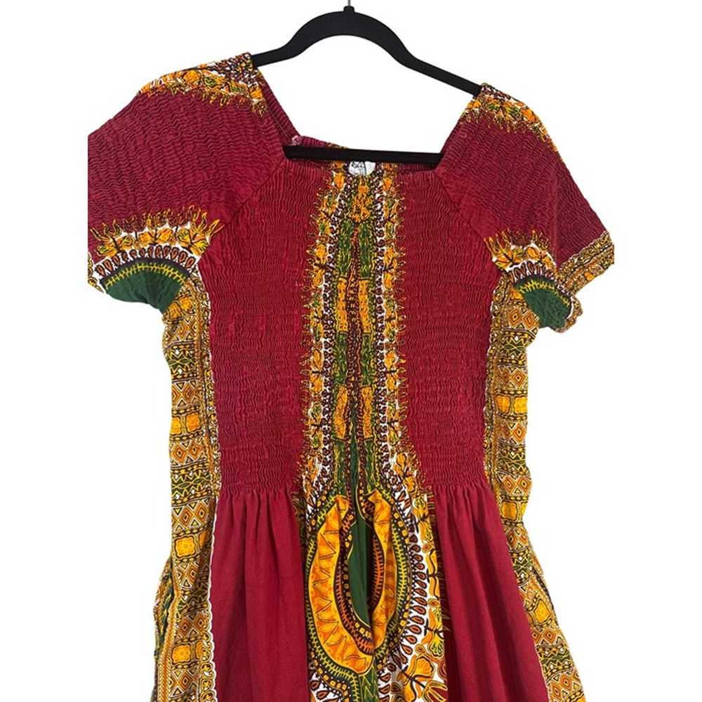 Rainbow Size Large African Smocked Top Maxi Dress… - image 2