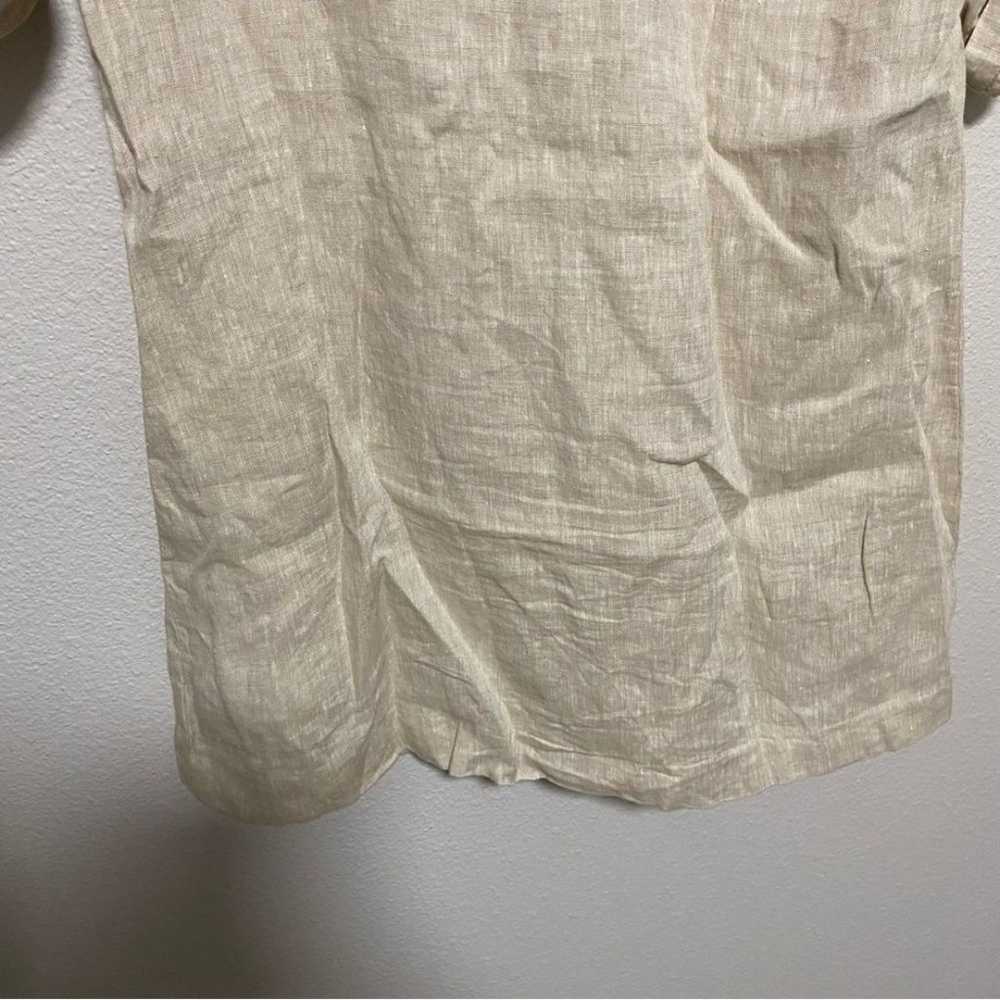 J. McLaughlin Tan Linen Shirt Dress - image 10